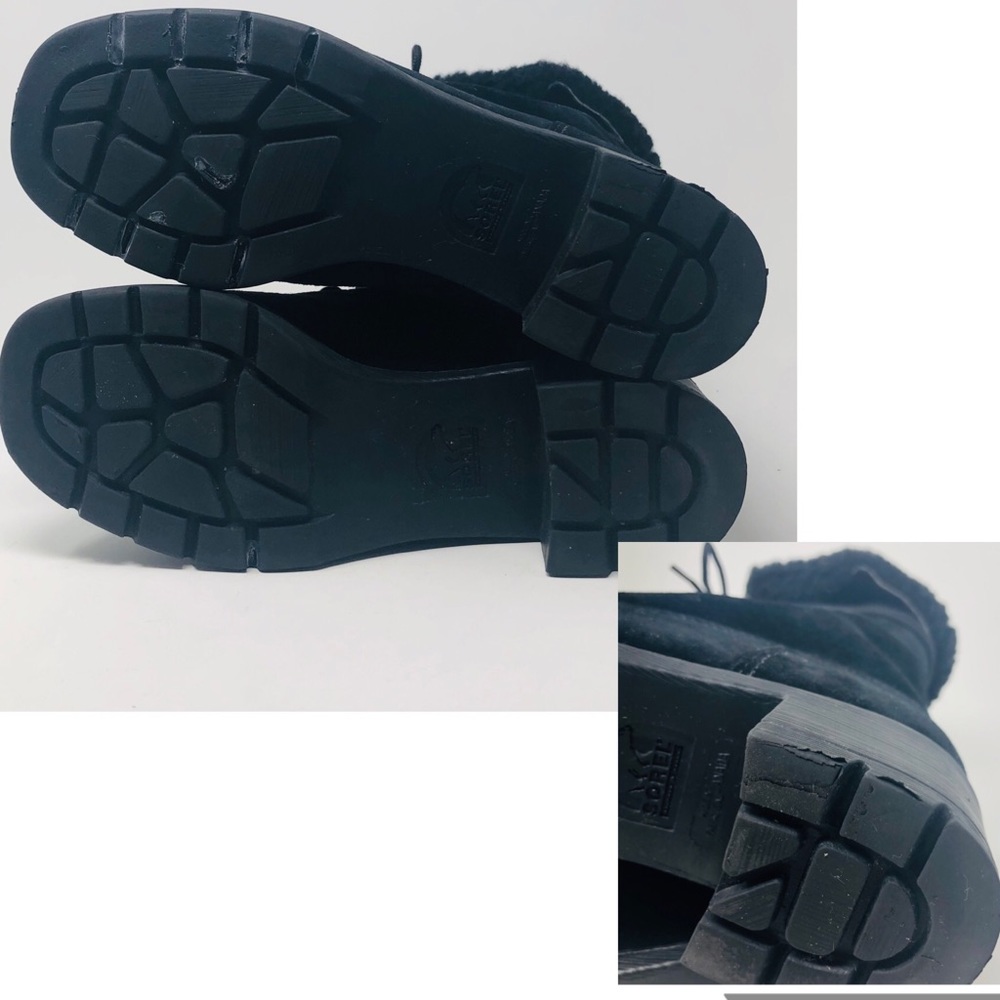 Sorel Black Suede Fur-Lined Lace-Up Winter Boots - Picture 5 of 8